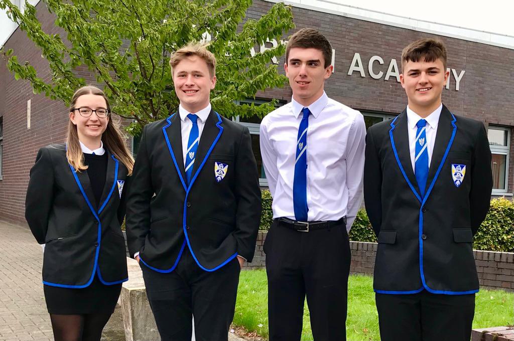 Dumbarton_Acad's tweet image. Our Captaincy team for this session. Captains: Jennifer Inglis &amp;amp; Andrew Miller; Vice Captains: William Lang &amp;amp; Ewan McGinnigle. We’re looking forward to seeing how they influence improvements in our school. #PupilLeadership #StrivingforExcellence #WeCARE
