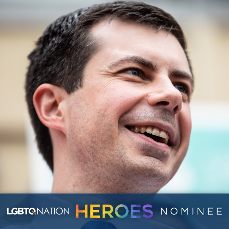 lgbtqnation's tweet photo. Who will be remembered for making the LGBTQ world a better place? It's your last chance to vote for @PeteButtigieg for LGBTQ NATION HERO OF THE YEAR. Vote for all your #LGBTQNationHeroes once a day, per device, until voting closes on September 30th: https://t.co/N3NBpgXP4k https://t.co/RqBucD7kCd