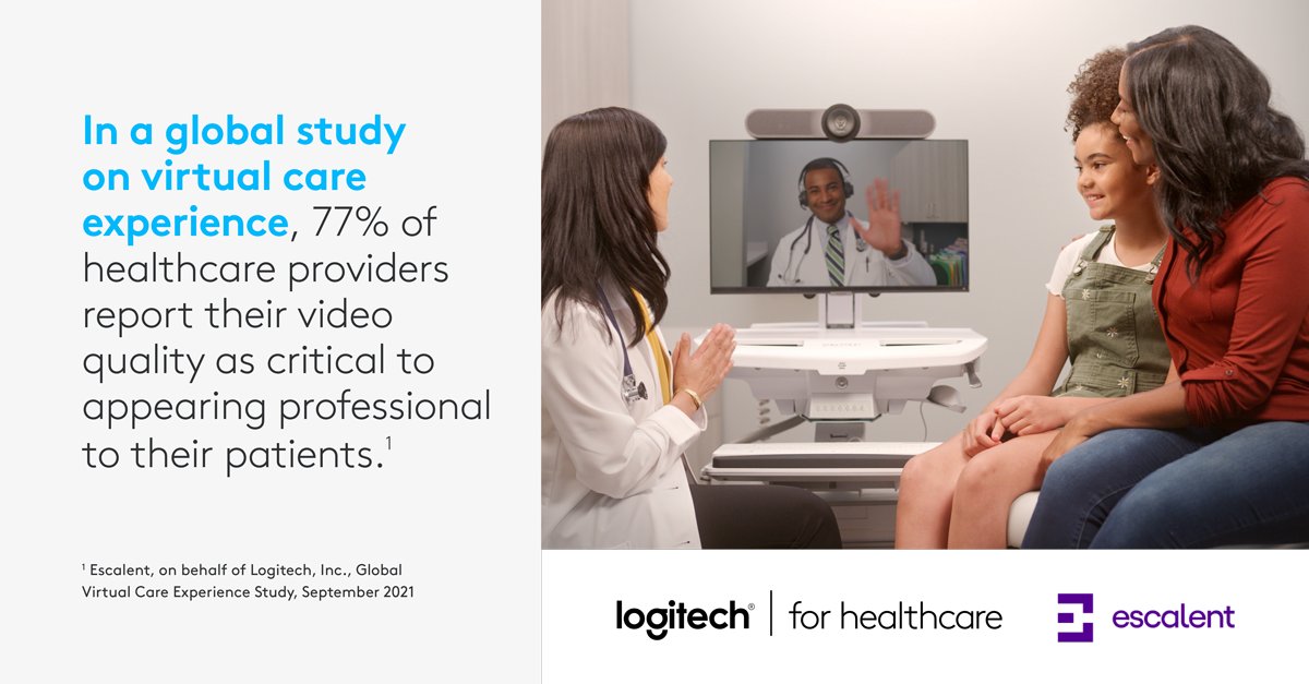 LogitechBiz's tweet photo. Now with more #telehelath experience, patients’ technical expectations for healthcare providers are on the rise.
On @AmericanTelemed’s podcast, our researchers explained how video quality can impact patients’ choice of HCP. Listen: https://t.co/pGg0l3lDRa
#TelehealthIsHealth https://t.co/bSTVFrwhnO