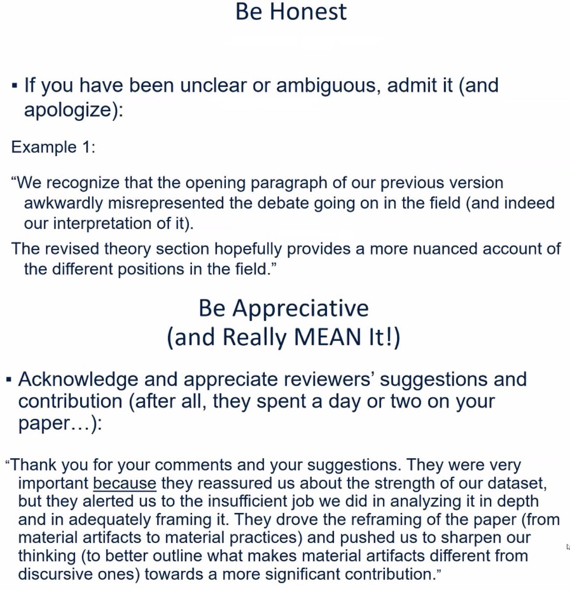 Ao_JingNing's tweet image. 👍 Davide Ravasi: How to respond to R&amp;amp;R:

1 Remove anything that is not needed to support arguments but may confuse reviewers 

2 If something doesn’t work, let it go. Don’t get emotionally attached

3 If it’s not broken, don’t fix it.