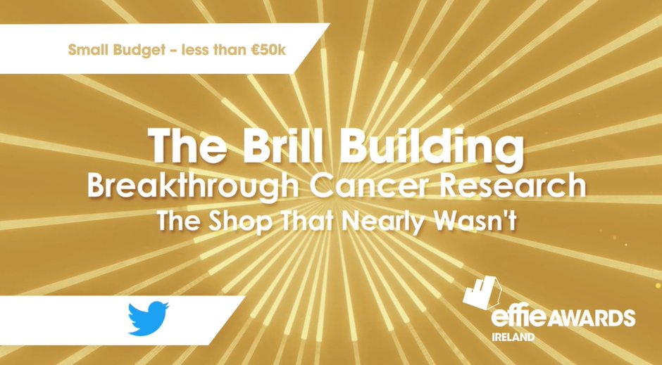 IAPI (@iapi_updates) on Twitter photo Congratulations <a href="/BuildingBrill/">The Brill Building</a> for winning a GOLD #effieIreland award in the Small Budget – less than €50k category for their campaign for <a href="/BreakthroCancer/">Breakthrough Cancer Research</a> Congratulations <a href="/BuildingBrill/">The Brill Building</a> for winning a GOLD #effieIreland award in the Small Budget – less than €50k category for their campaign for <a href="/BreakthroCancer/">Breakthrough Cancer Research</a>