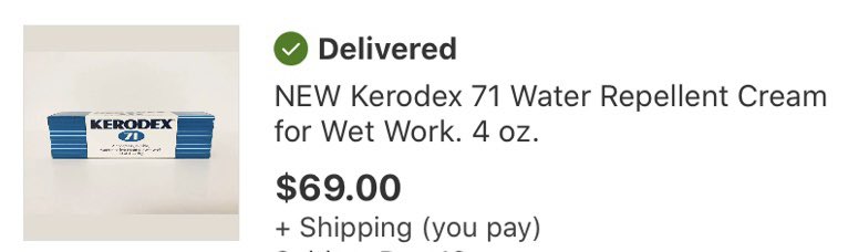 My first discontinued flip from a couple years ago. 

Bought this Kerodex 71 cream for $10 at a local mom &amp; pop pharmacy. 

Sold for $69 the next day on eBay.

The sale that changed my life.