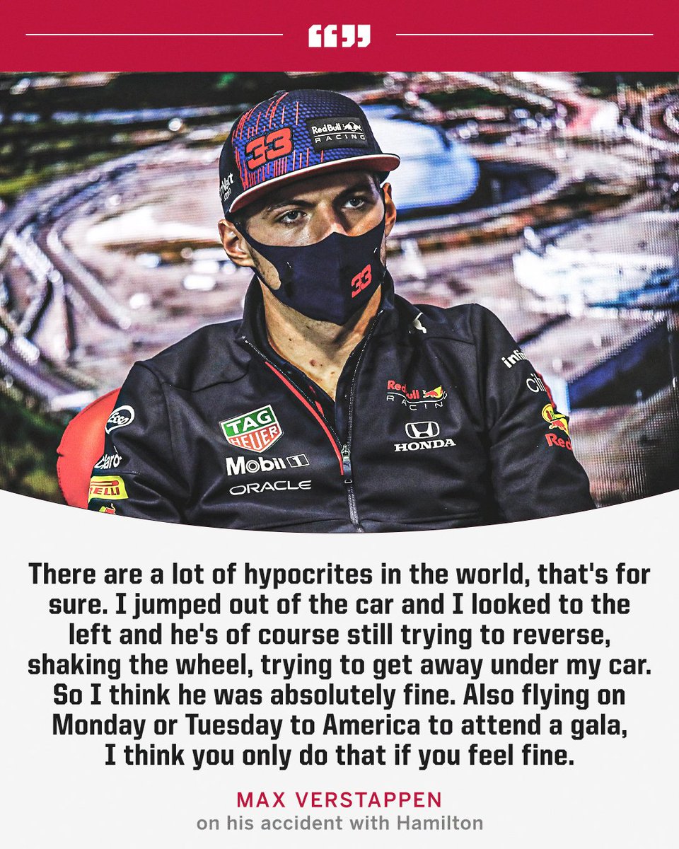 ESPNF1's tweet image. Max responds to people questioning whether he checked on Lewis after the crash at Monza 🗣