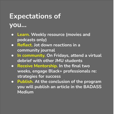 BADASS Fellows are here! 

Click below to learn more
realindustry.org/badass 
#jmu #realindustry #badassfellows