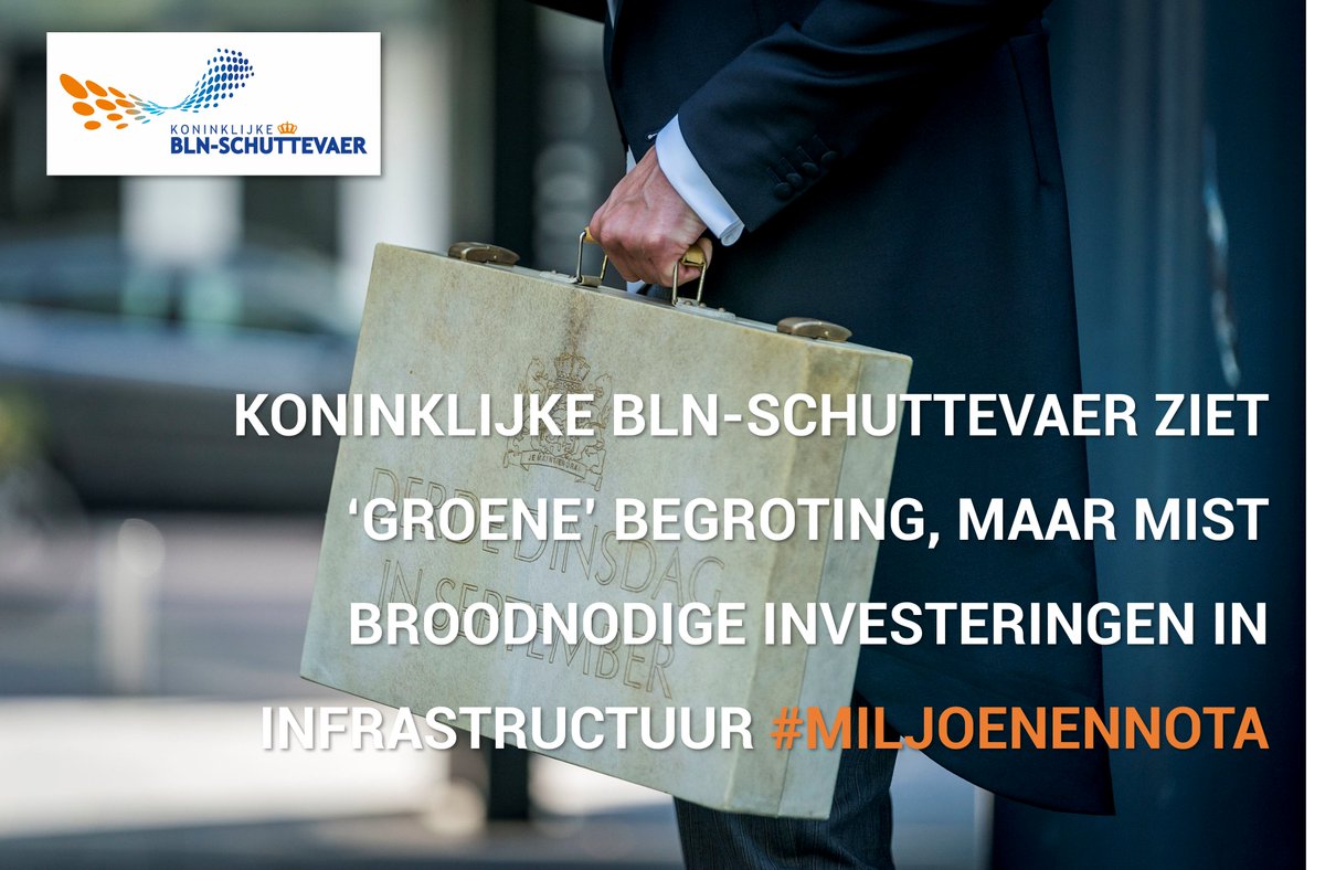 KABINET KIEST VOOR KLIMAAT IN MILJOENENNOTA; 
<a href="/BLN_tweets/">BLN_tweets</a> ziet een groene #begroting, maar mist broodnodige investeringen in #infrastructuur. Onze reactie op de #miljoenennota >>> bln.nl/nieuws/algemee… #binnenvaart