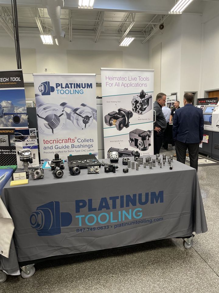 PlatinumTooling's tweet image. First day at Oktoberfest hosted by @ProductivityInc.  We're ready to roll! Come take a look at the many brands we offer. 
#Heimatec #Tecnicrafts #multispindle  #collets #guidebushings