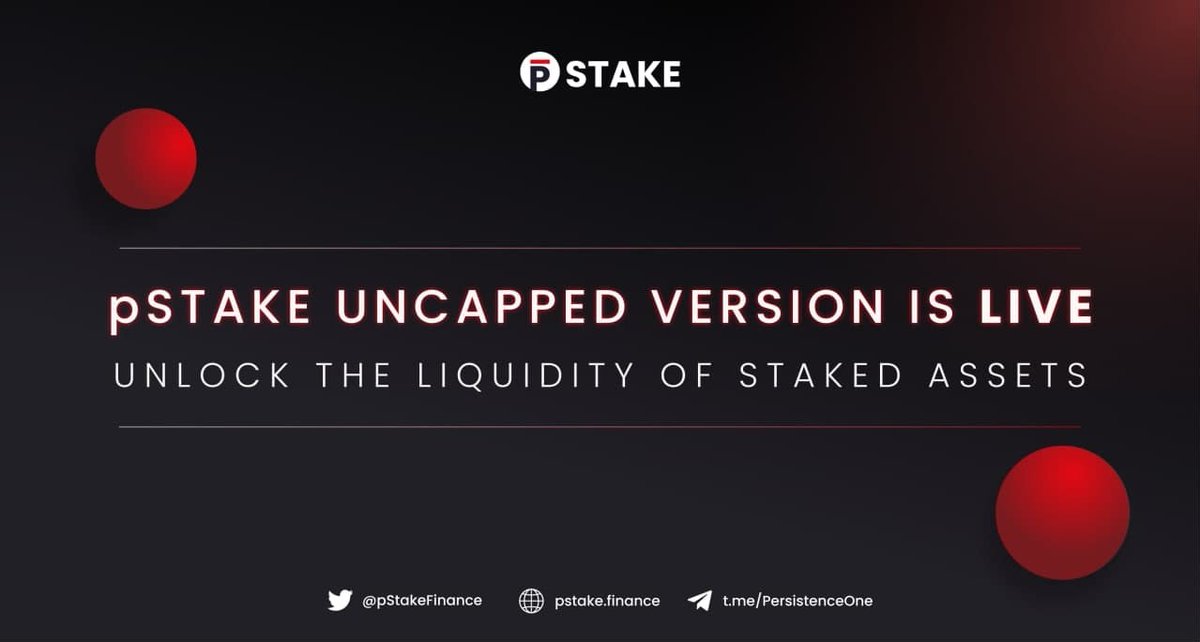 pStakeFinance's tweet photo. 1/ pSTAKE uncapped version is live! 🚀

Start staking your $ATOM to receive stkATOM &amp; be prepared to provide liquidity on #Ethereum #DeFi protocols.

The restriction on maximum deposit of 500 ATOM per wallet is lifted now. https://t.co/h4Fu9bFmSo