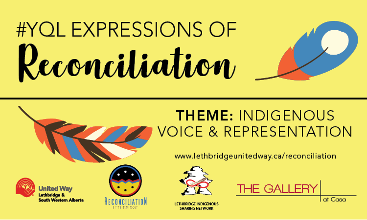 lethbridgeUW's tweet photo. Submit a creative expression by Oct. 29 with the theme of Voice & Representation for a chance to win a cash prize. Open to all artists in #Lethbridge & #SWAlberta. Details: https://t.co/IhlvqLkHOC #yql #ReconciliationYQL https://t.co/g4ypVja0lB
