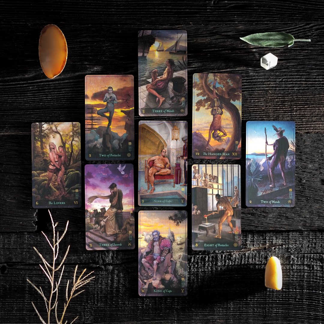 Fulfilment
The sunset symbolizes the completion of a day's work. As the sun sets, it is time to end the day and take a break. The number Nine means ending and completion, just like Nine of Cups is the ninth card in this mandala, you should prepare for the night’s rest.