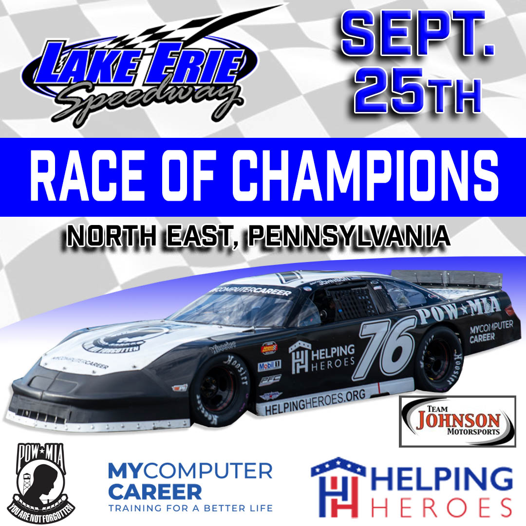 FreedomCar2's tweet photo. Jerick's upcoming race on September 25th - Race of Champions at Lake Erie Speedway
For more information: https://t.co/v5Buh3iPs8
#pow #mia #powmia #youarenotfogotton #military #freedomcar #HelpingHeroes #76POWMIAFreedomCar https://t.co/v6Aby2GBss