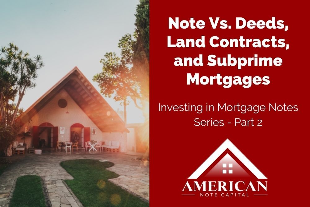 AmericanNoteCap's tweet photo. Let's take a deeper dive into Deeds, Land Contracts and Subprime Mortgages. It's Part 2 of our Investing in Mortgage Notes Series! Learn more at https://t.co/c6NsozjShn.

#NoteInvesting #RENotes #WealthBuilding #RealEstateInvesting #RetirementPlanning #SellerFinancing https://t.co/NhpeyysGhO