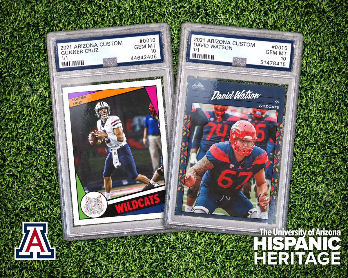 ArizonaFBall's tweet photo. Special edition #HispanicHeritage set for this week's #TradingcardTuesday 

#ItsPersonal #BearDown https://t.co/E98WEPQy7P