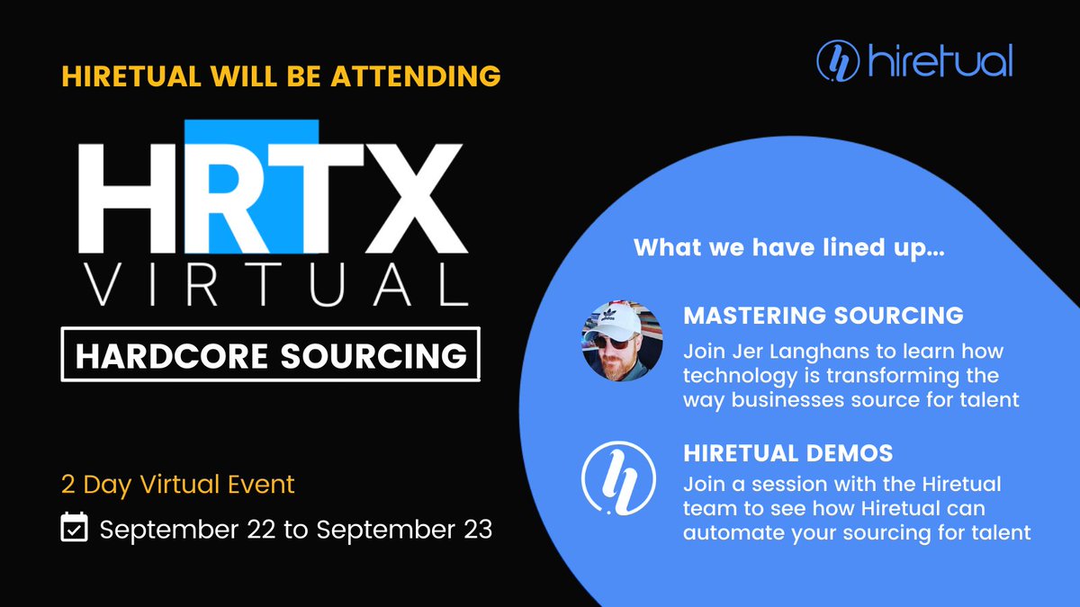 hireez's tweet photo. Want to learn all the trade secrets to modern-day sourcing?
Then you definitely don't want to miss out on #HRTXVirtual!
Learn from sourcing master Jeremy Langhans and see demos of Hiretual.
Register for the 2-day virtual event here 👉 https://t.co/DGWQJQgytd https://t.co/RgMK534kbW