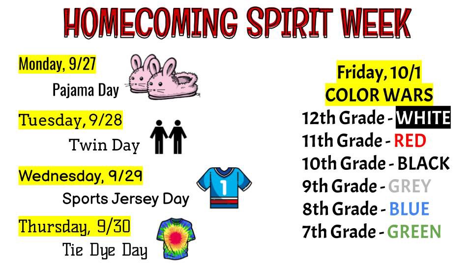 WeehawkenTSD's tweet image. WHS Homecoming Spirit Week - 9/27 - 10/1! #WeeBack 
@RobFerullo4 @StefanieCirill1 @WTSDGuidance53 @BabTeacher @MrsCullinane @bcalligy