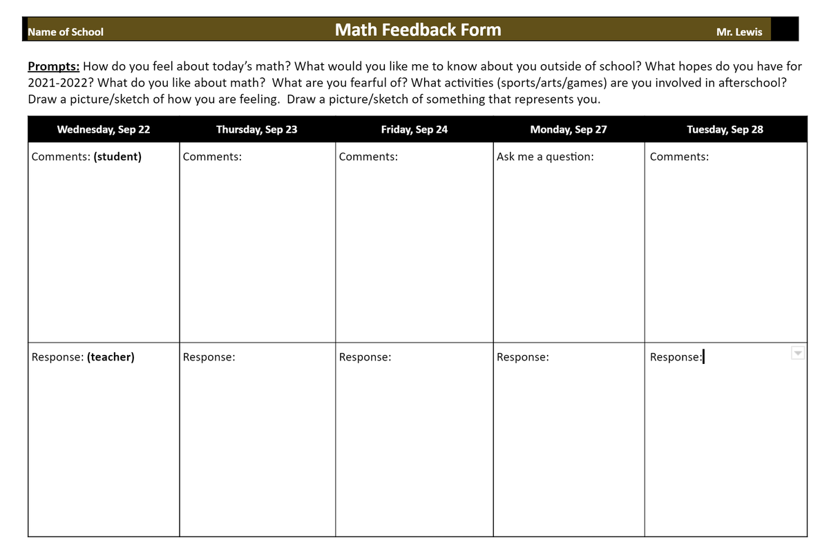 GLewisOCT's tweet photo. Building relationships in September is essential to developing #MathMindsets. @saravdwerf's Name Tents are an excellent way to get to know individual students. Instructions here: https://t.co/w8NZPJks6I and here's the adapted template: https://t.co/BDQfLIHo71 #OntEd #mathchat https://t.co/wtrtOHhS2e