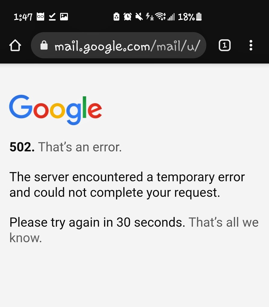 ImSariNotSorry's tweet image. Gmail down #Google #googledown #502error