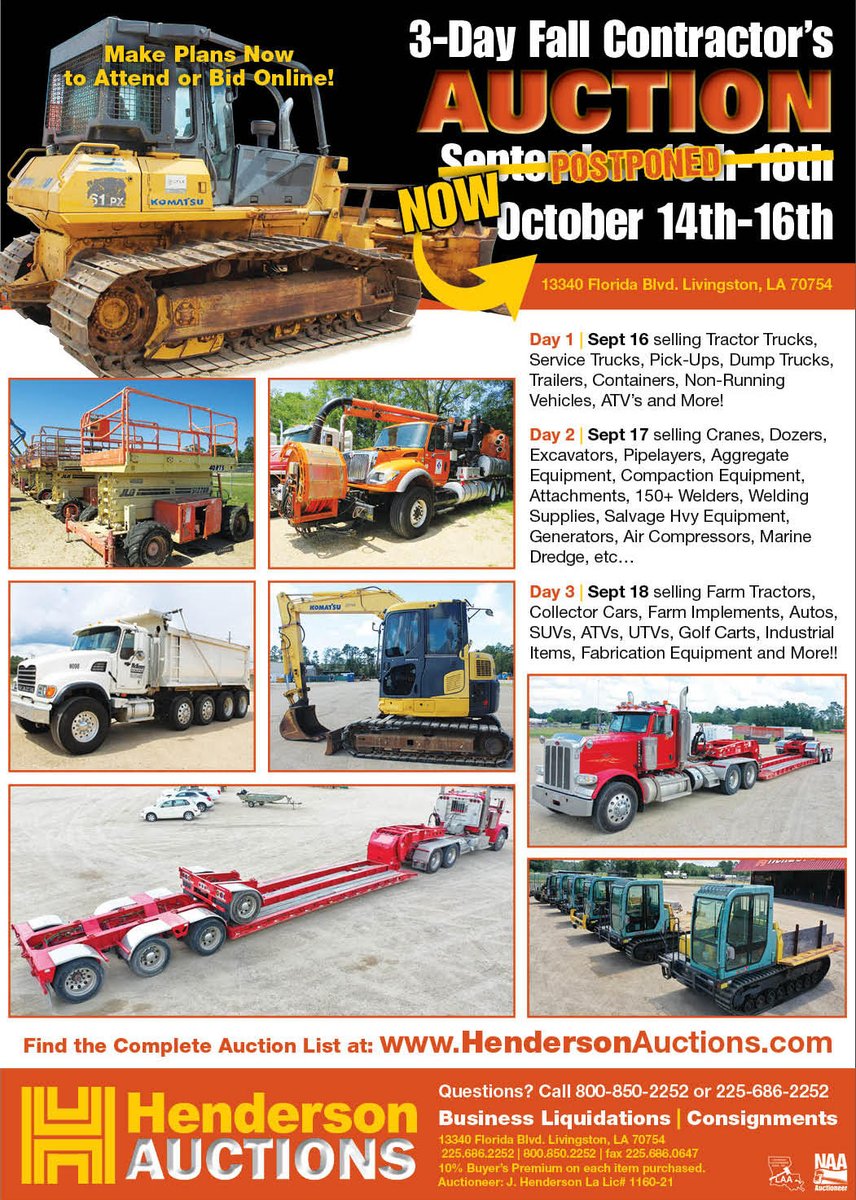 Contractors Hot Line (@chlweekly) on Twitter photo 3-Day Fall Contractor's Auction October 14th-16th. hendersonauctions.com <a href="/LiveAuctions/">Henderson Auctions</a> <a href="/HendersonAuctio/">Henderson Auctions</a> #auction #contractors #construction #equipment 3-Day Fall Contractor's Auction October 14th-16th. hendersonauctions.com <a href="/LiveAuctions/">Henderson Auctions</a> <a href="/HendersonAuctio/">Henderson Auctions</a> #auction #contractors #construction #equipment