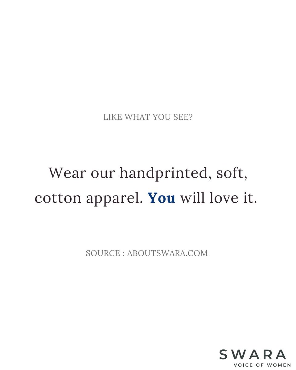 SwaraVOW's tweet photo. Swara is a brand that has sworn to be environmentally- friendly and to make shopping ethical for all of our customers. Each of the products that we put out is special because it empowers our women and their families :) https://t.co/mjnuR96URI
