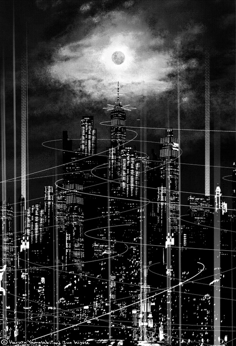 #月の画像を貼れ『夜明けのコギト』の作中の街、"光の街区" 