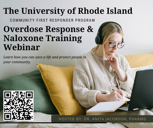 URICFRP's tweet photo. Free webinar on learning how to recognize an overdose and administer naloxone (Narcan). Just log in to our zoom, no pre-registration required. https://t.co/3LagqekxcG #naloxone #narcan #overdose #opioidcrisis #uricfrp #Uri #PharmD #webinar #RhodeIsland https://t.co/wussYyOOev