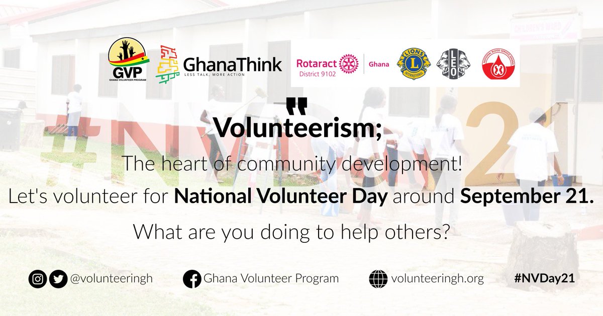 Volunteers make the world a better place. Let's #VolunteerinGH! #NVDay #NVDay21 via @volunteeringh