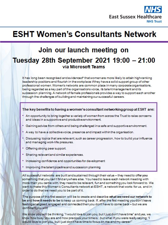 1 week today our Woman's Consultant Network Launches! You can read all the details below (you may need to zoom in). Most importantly, to book on or find out more, please call ext 771341 @Lizfshah @Mason1Lorraine @rufielou @j1starfish