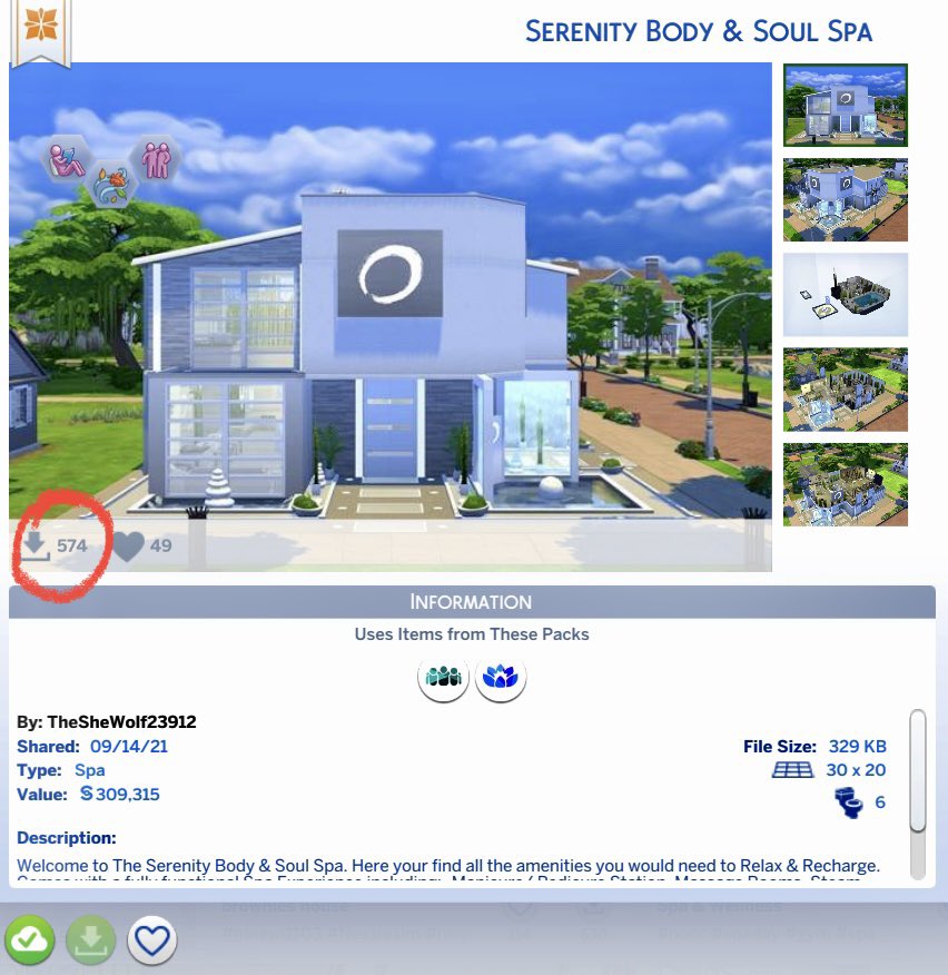 TheSheWolf23's tweet photo. I can’t believe My Spa Build has so many downloads Wow!!!!😱😱😱I was not expecting it #TheSims #ShowUsYourBuilds @TheSims #TheSims4 #spaday #spa #Sims4 #simsbuilds #spabuild #TrendingNow #Gallery https://t.co/wrbwvAC3bk