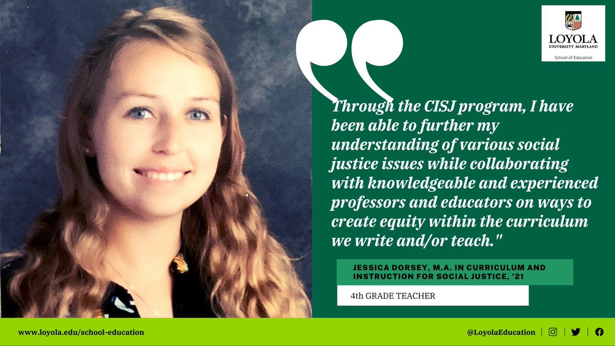 A recent grad of <a href="/loyolaUM_CISJ/">Curriculum & Instruction for Social Justice M.A.</a> shares how the program helped her develop a more engaging, relevant, and equitable curriculum. Learn how you can do the same at loyola.edu/cisj Questions? Chat with our students, alumni, and staff on Unibuddy today! loyola.edu/school-educati…