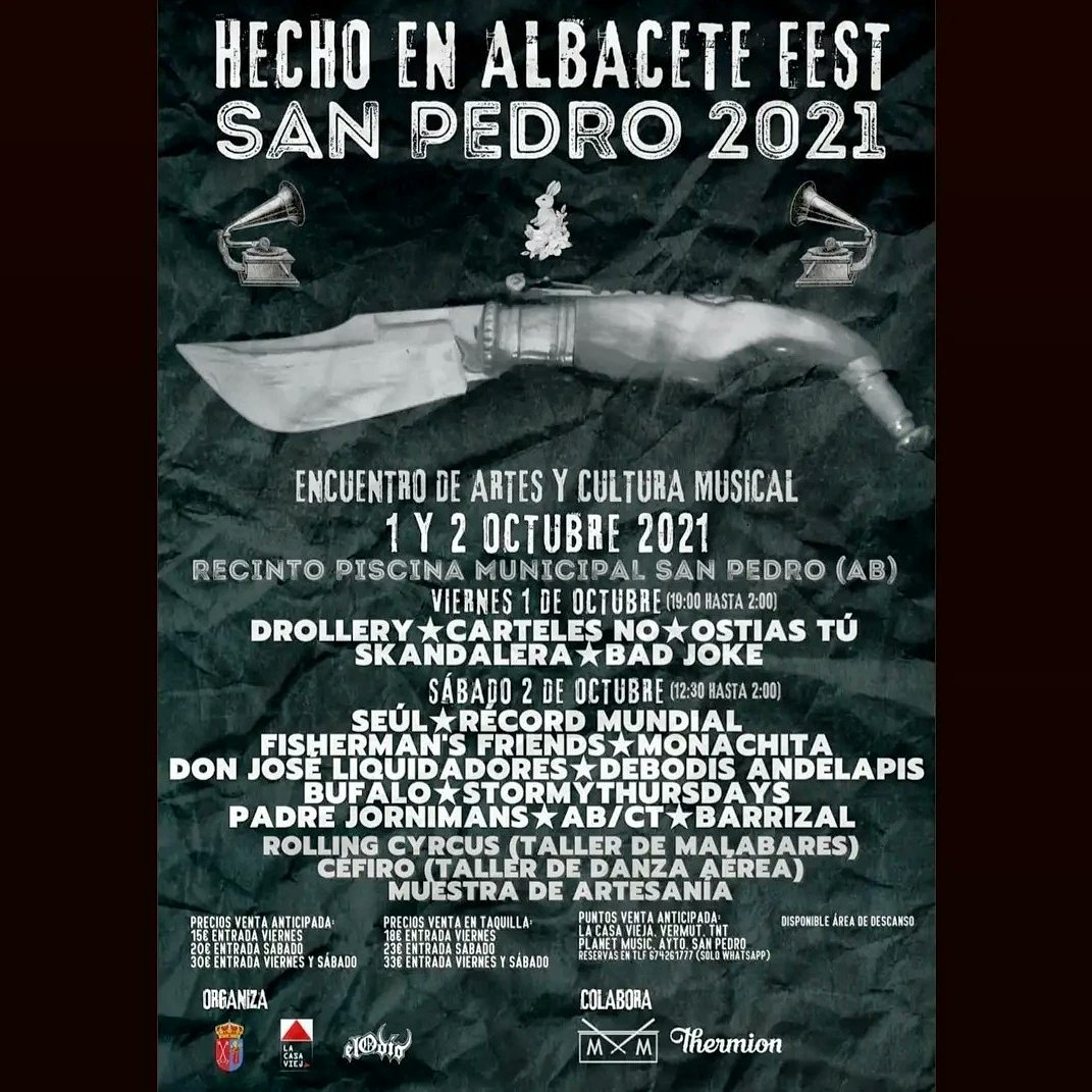 🤘 Volvemos a la carga 🤘
🗓️Viernes 1 de Octubre
📍San Pedro (Albacete)
🎸 Hecho en Albacete Fest 2021
