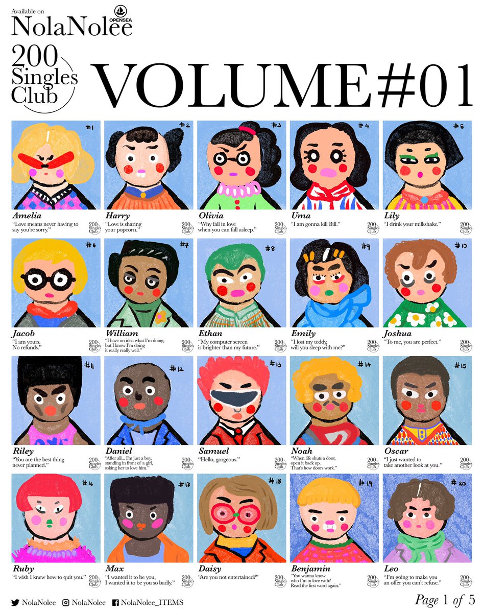 nolanolee's tweet photo. 💥New Drop💥
“200 SINGLE CLUB collection”
Vol 1. No#01-20
https://t.co/jo9zeOCFDP
 is ready to be matched by you. Please check it out and swipe right if you are still single?😉
#NFTcommunity #NFTcollector #NFT #nftcollector  #NFTTHAILAND #nftasia https://t.co/v3WzO6vSA0