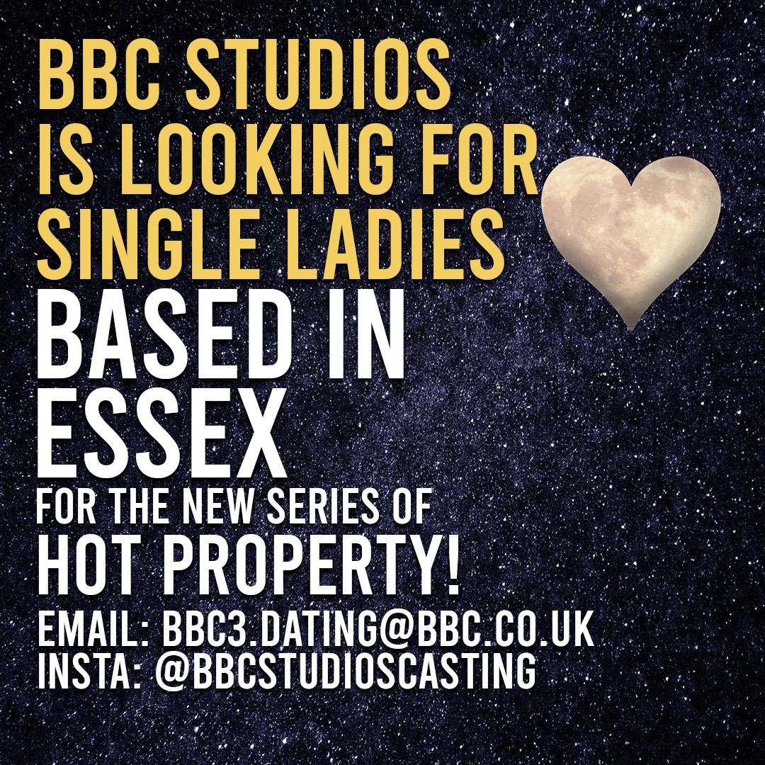 BBCstudioscast's tweet image. 💞SINGLE LADIES OF ESSEX 💞
👉🏽BBC Studios is looking for single ladies in and around Essex for hit BBC THREE dating show HOT PROPERTY!
Please RT!
#datingshow #couplegoals #single #singlepringle #castingcall #Essex