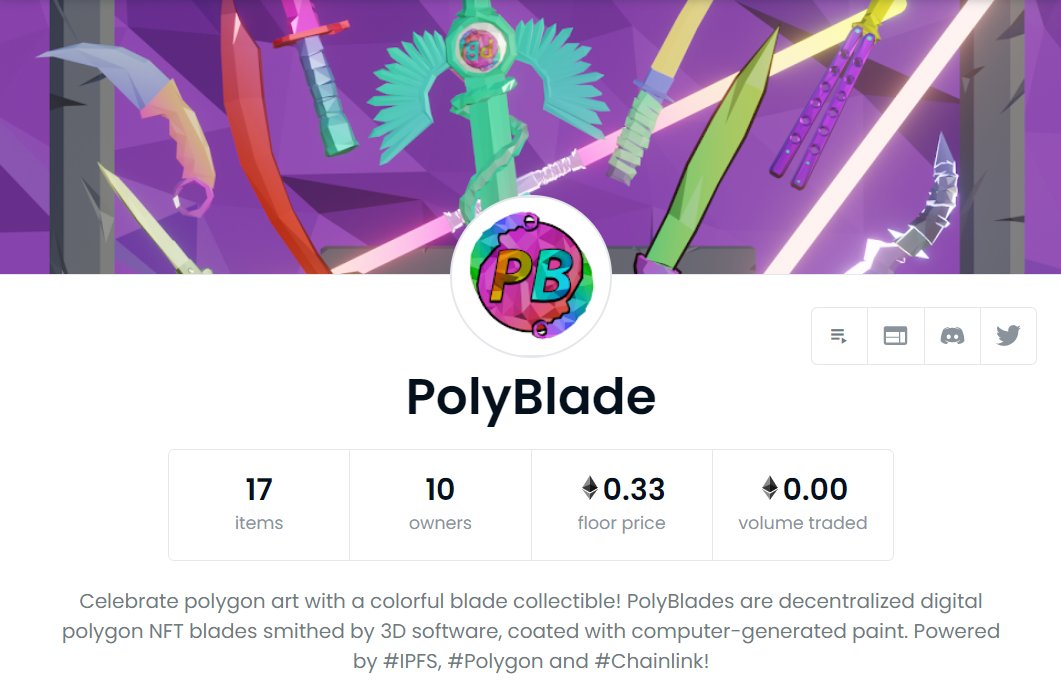 0xPolyForge's tweet image. PolyBlade🗡️ #polygonNFT is now at 10 holders! Thank you to all the early supporters!💙

🗡️Grab your PolyBlade #NFT on: polyforge.eth.link