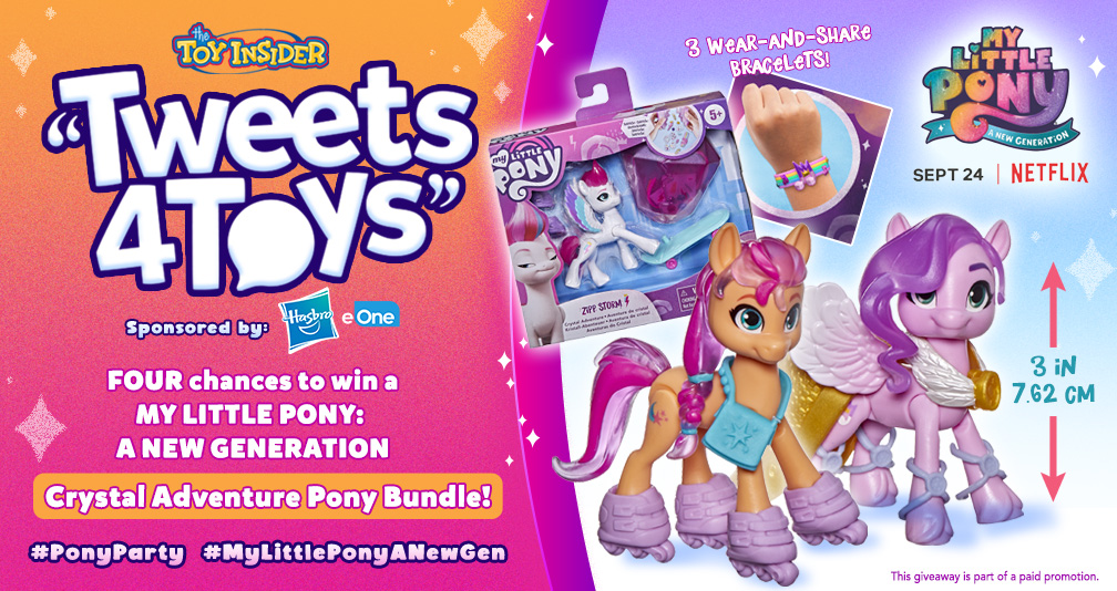 TheToyInsider's tweet photo. TRUE OR FALSE: An Alicorn is a unicorn with pegasus wings! Answer to enter to win a prize pack of Crystal Adventure Ponies inspired by #MyLittlePonyANewGen! #tweets4toys #ad https://t.co/q9hTPFSshN