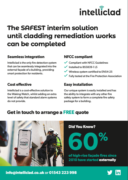 intelliclad's tweet photo. Intelliclad is:

•Compliant with NFCC Guidelines
•Installed to BS5839-1 L5
•Wireless system certified to EN54-25
•Fully tested at the Fire Protection Association

We are also able to offer a free quote for your building. 

#EndOurCladdingScandal #buildingsafetycrisis https://t.co/ZdOkXcM7mN