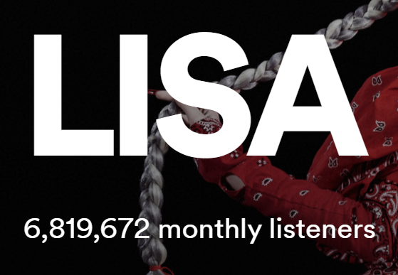 BPGlobalNews's tweet photo. #LISA has reached a *new peak* of 6,819,672 Monthly Listeners on Spotify (+464,826).

🔗https://t.co/8De0GVoLfp
@BLACKPINK #리사 https://t.co/E2XKBIBDyf