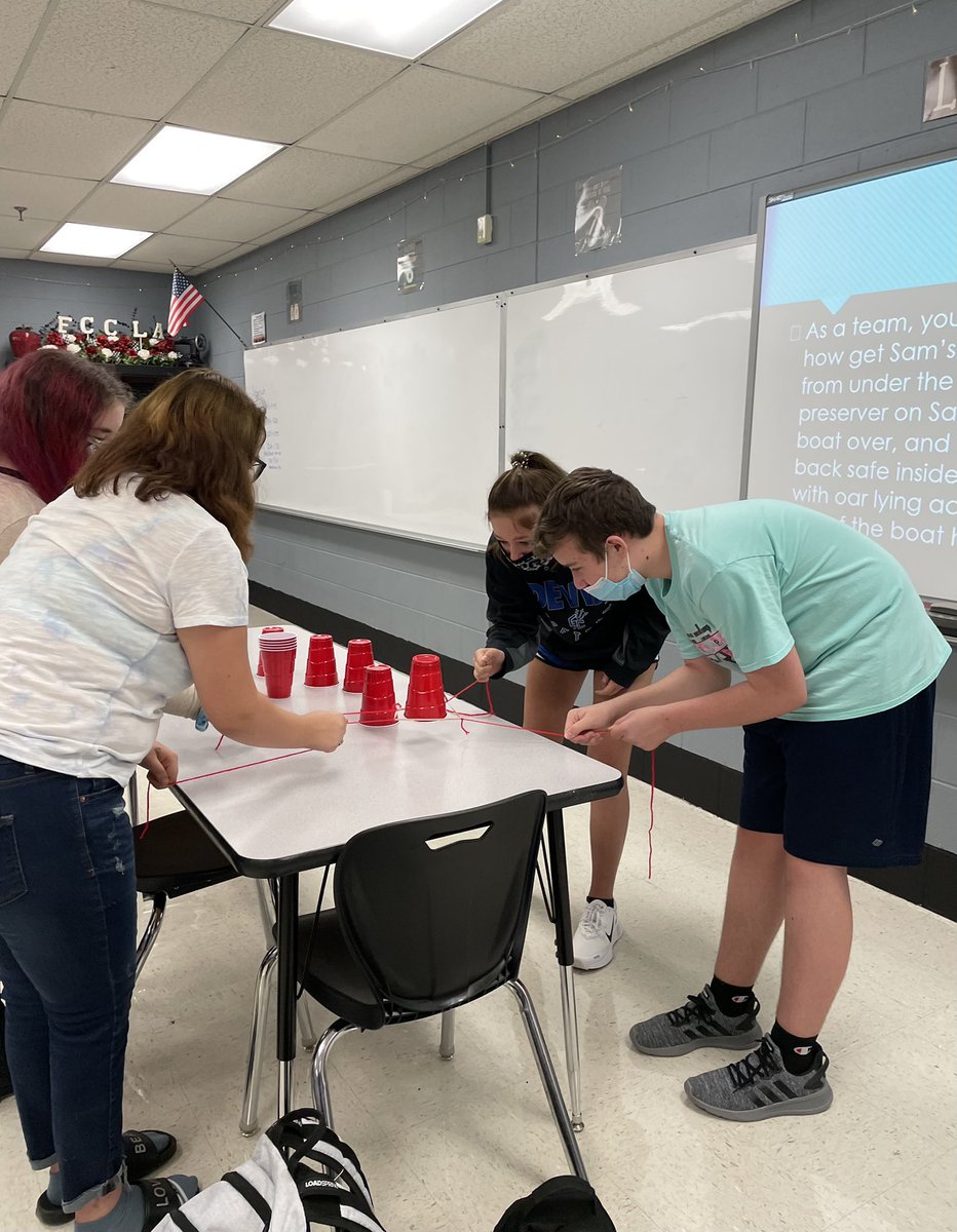 virginiafccla's tweet photo. The Gate City High School @NationalFCCLA chapter participated in fun #VAFCCLA team-building activities to start off the school year! Trying to build a tower of #FCCLA-red cups with “no hands” is a great idea for an interest meeting. Thanks for encouraging students to #JoinFCCLA! https://t.co/bSijShi1Wk