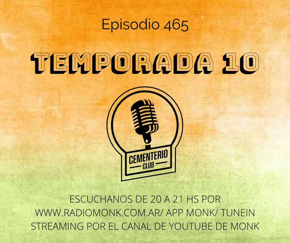 Nos vamos preparando que en unas horas hay #CementerioClubRadio.
Escuchanos en vivo de 20 a 21 por radiomonk.com.ar, por la app de <a href="/somosradiomonk/">Radio Monk</a> (disponible para android), por TuneIn o nos pueden ver vía streaming por el canal de Youtube de la radio.
No te lo pierdas!