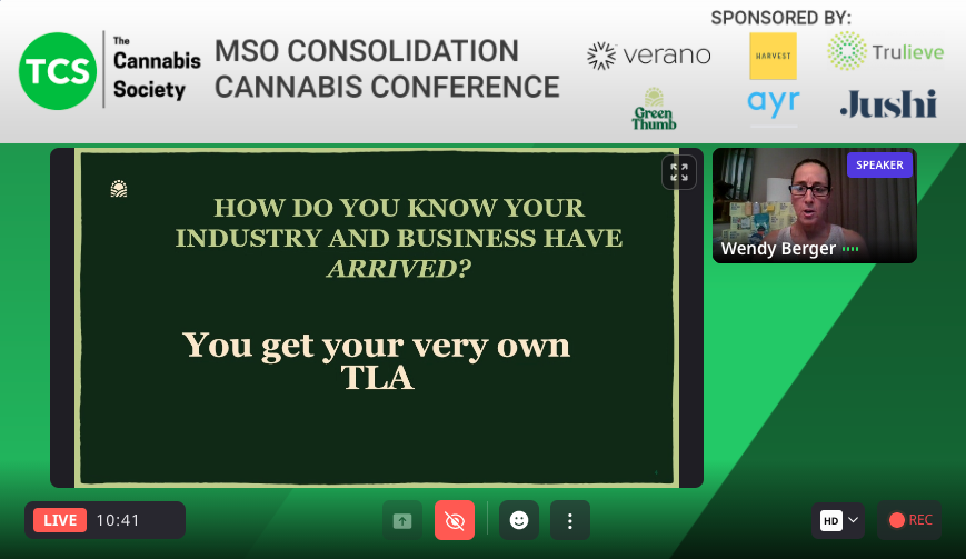 “At the height of the pandemic, we [cannabis providers] went from illicit to essential” -Wendy Berger (Board Member <a href="/GTIGrows/">Green Thumb Industries (GTI)</a>)

<a href="/WBSEquities/">Wendy Berger</a> Keynote is happening right now at #MSOcon 🌱

#cannabisconference #cannabiz #cannabisnews #MSOgang #cannabisindustry