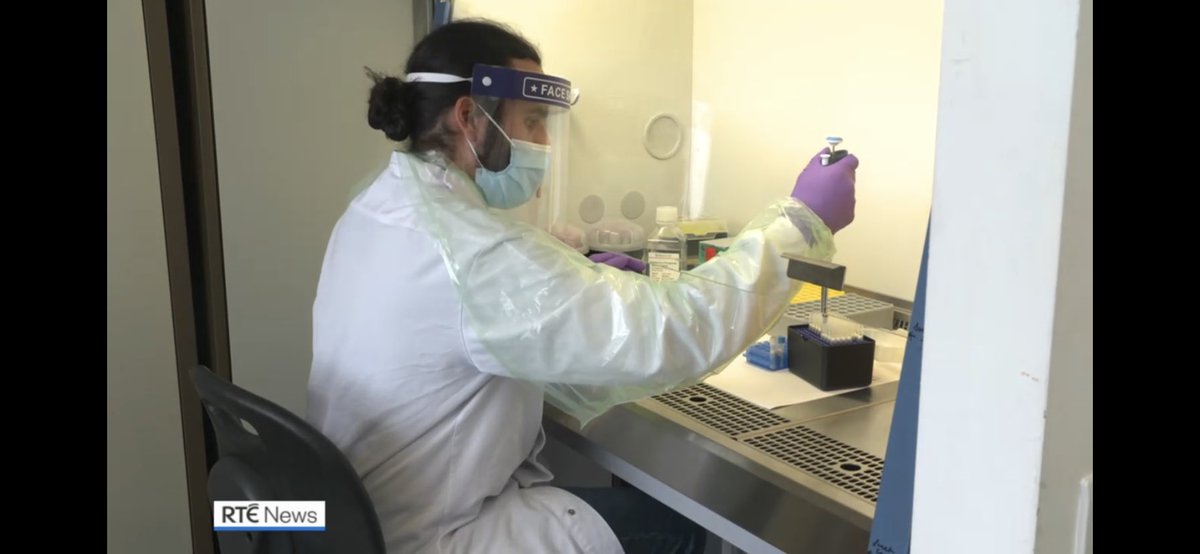UCDUniCoV's tweet photo. Great to see our #UniCoV lab manager Alejandro busy in action on @RTE last night!  

If you’re interested in #research on #antigen testing and other ways to detect #Covid19, get in touch with us here: https://t.co/6lVwC59CNJ

@UCD_Research @CEPHR_UCD @ucddublin https://t.co/OsoufBcsA4