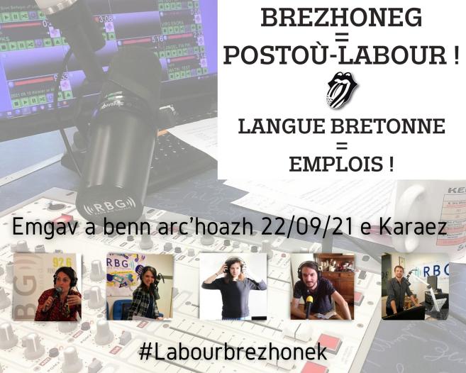 RBG a vod 4,5 post labour evit ober 450 euriad teknik, produiñ, programiñ, reportajiñ ha melestradur ivez bep suhun. 
Ar pezh a ra tro-dro 20 euriad programmoù e brezhoneg fresk bep sizhun. 
Bresk eo stad ar brezhoneg er vuhez micherel c'hoazh. 

#Labourbrezhonek #brezhoneg #bzh