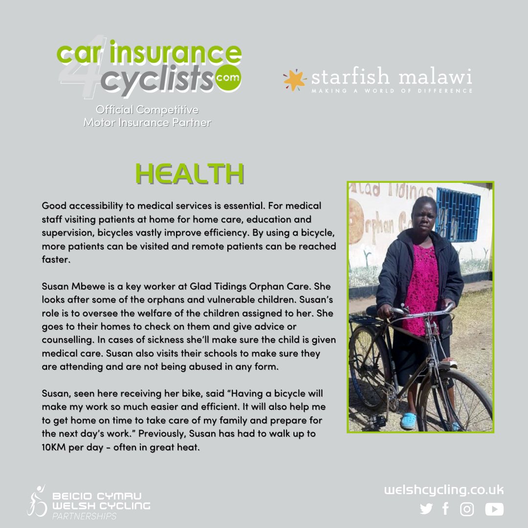 Our Competitive Motor Insurance Partner works closely with the Starfish Malawi charity to provide bicycles to those like Susan, so that medical services can be accessed by all. Save money &amp; help those in need with <a href="/CarIns4Cyclists/">carinsurance4cyclists.com</a> below today 👇

hubs.la/H0WYmGH0