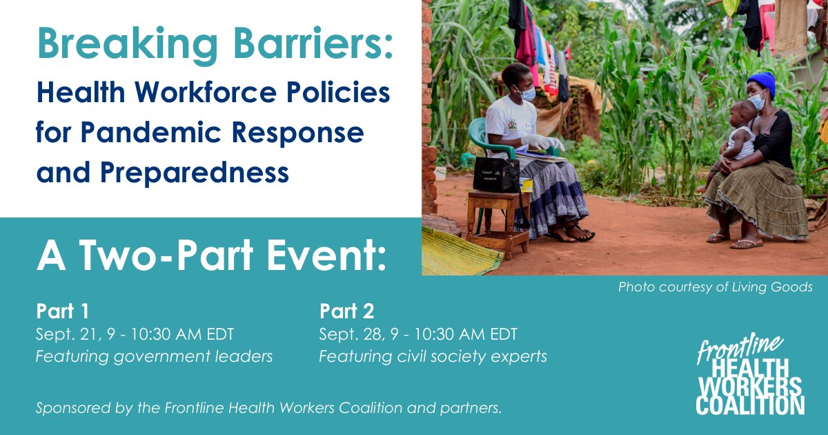 Thank you @FHWCoalition @Chemonics & everyone who helped organize #BreakingBarriers. 👏👏 Excellent participation from the panel of govt leaders. I can't wait for part 2 and hear from civil society experts on how to #ActForHealthWorkers! 
#UNGA #UNGA76