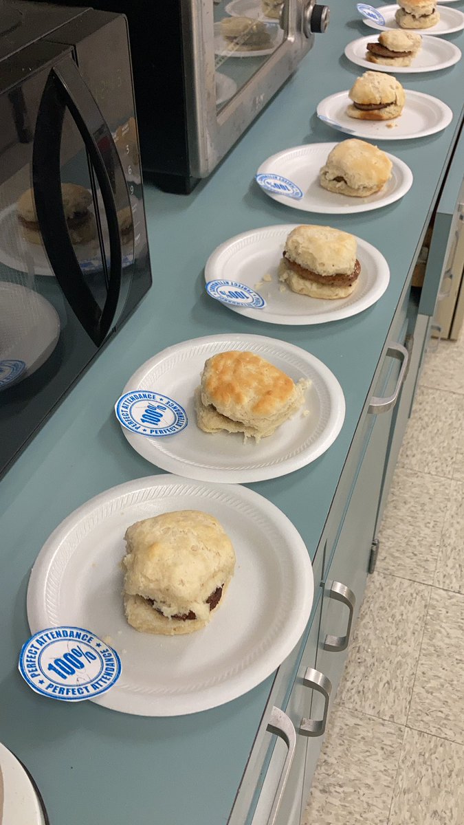 #MBLCHungry TacoTuesday perfect attendance time again sausage biscuit and a free 100 on a daily grade