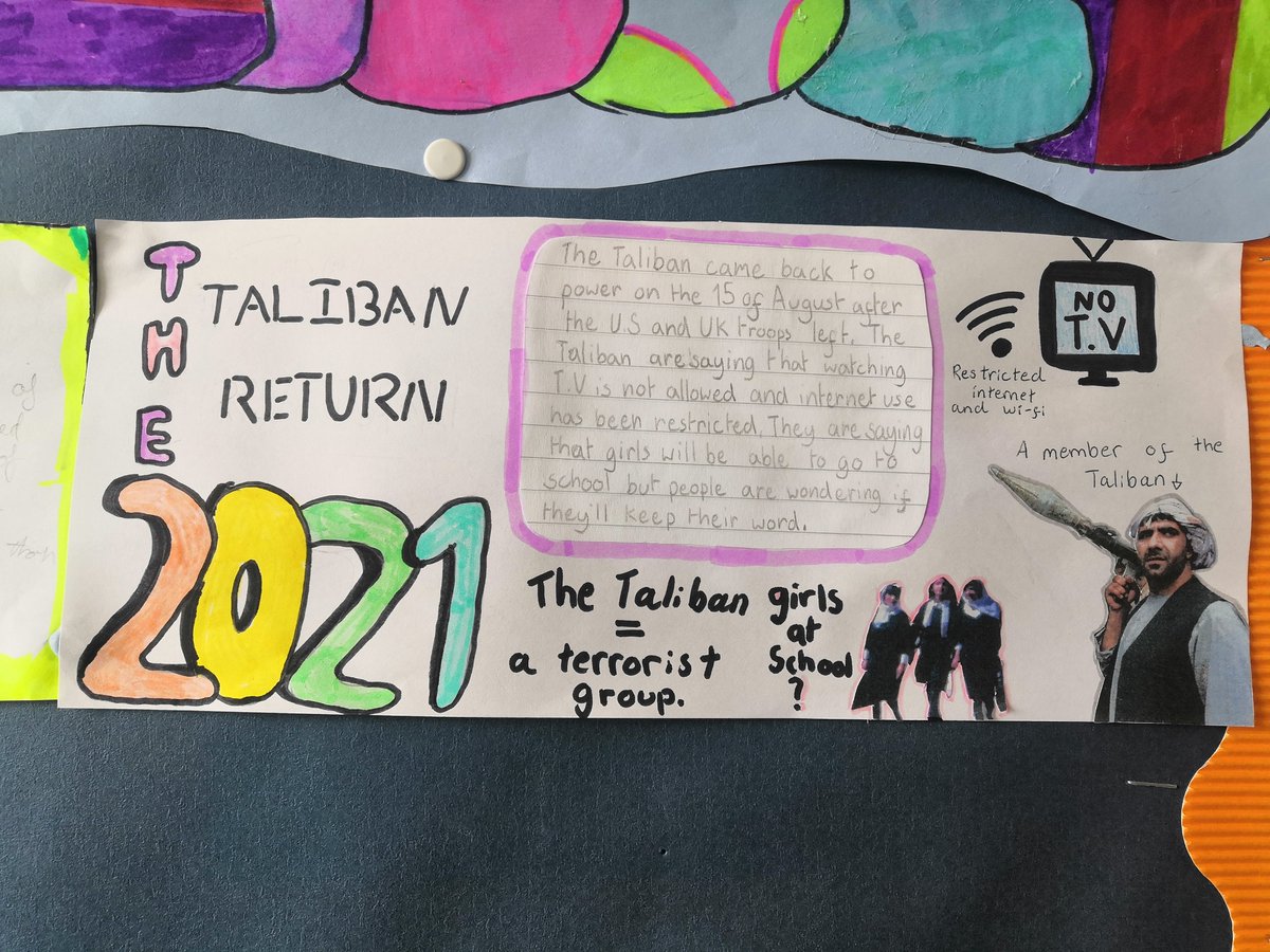 BarryDonaldson7's tweet photo. Today we created a timeline on the history of Afghanistan from the 1970s to 2021. Amazing work as we continue to explore the @GlobalGoalsUN through our big question: 'How do leaders impact change?' https://t.co/N4EeEJXvBP