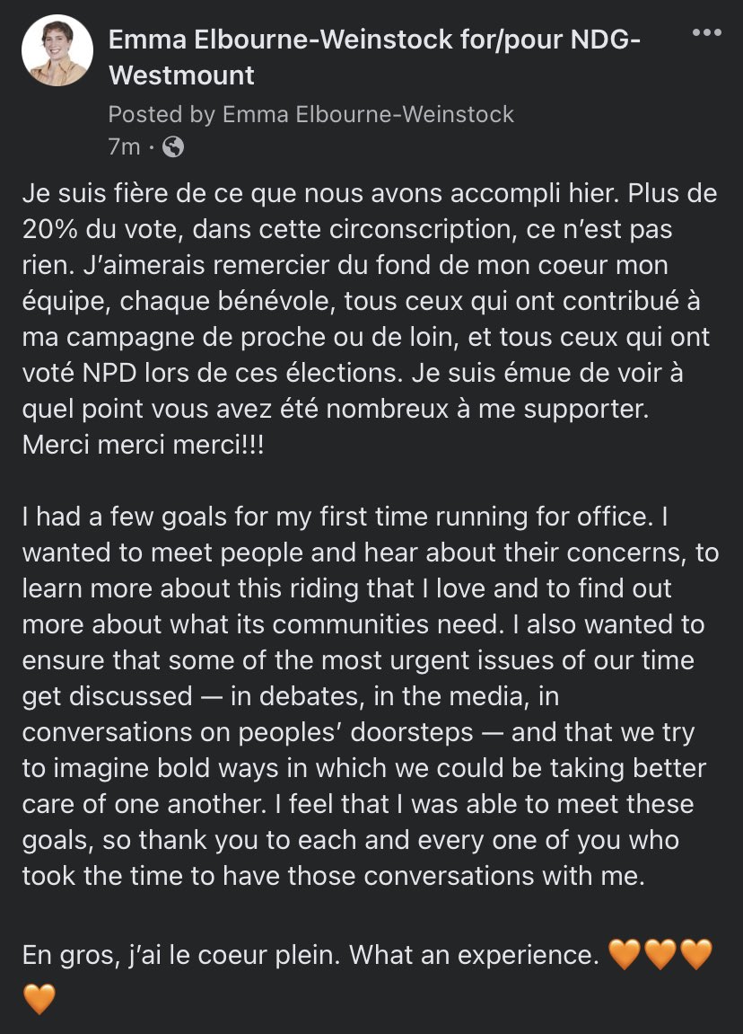 Emma Elbourne NDG NDP tweet media