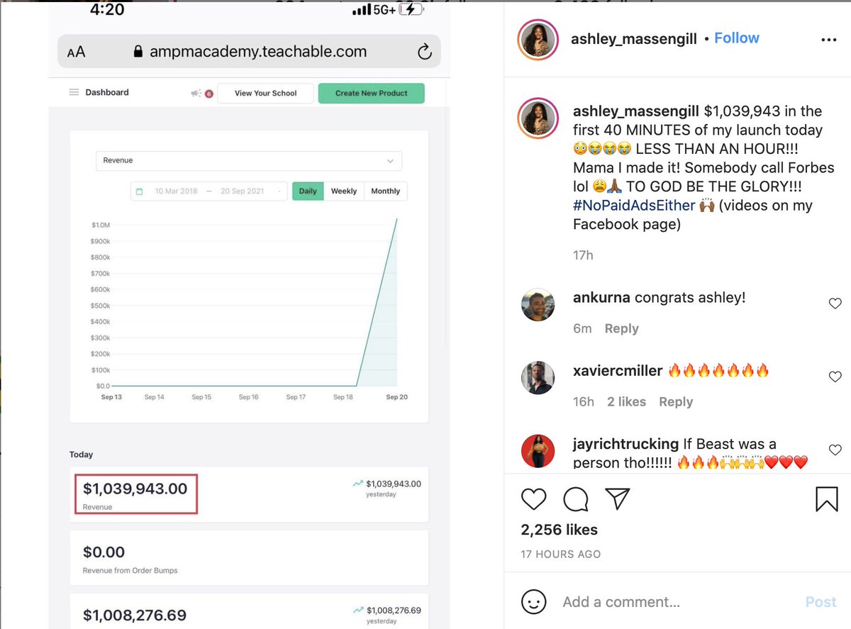 ankurnagpal's tweet photo. We just had a creator on @teachable earn $1M+ in the first 40 minutes of launching her course 🤯

Congrats Ashley! https://t.co/637RArqTpZ