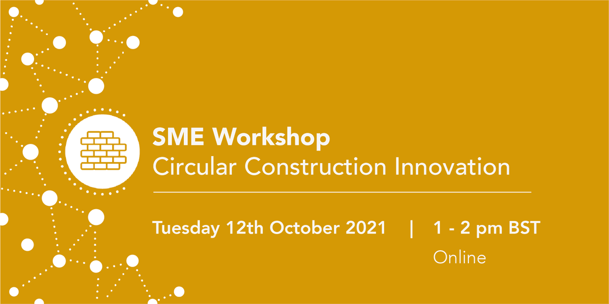 Do you have a business need or innovative idea that could contribute to a circular #builtenvironment? Collaborate with leading academics and develop construction solutions in our #SME workshop on 12/10! 👉Sign up now: eventbrite.co.uk/e/173749919687 #circularity #workshop #innovation