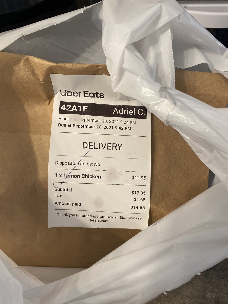 ellabee80's tweet photo. @UberEats Thanks for leaving someone else’s food on my doorstep last night? https://t.co/gaUDYWQm3g