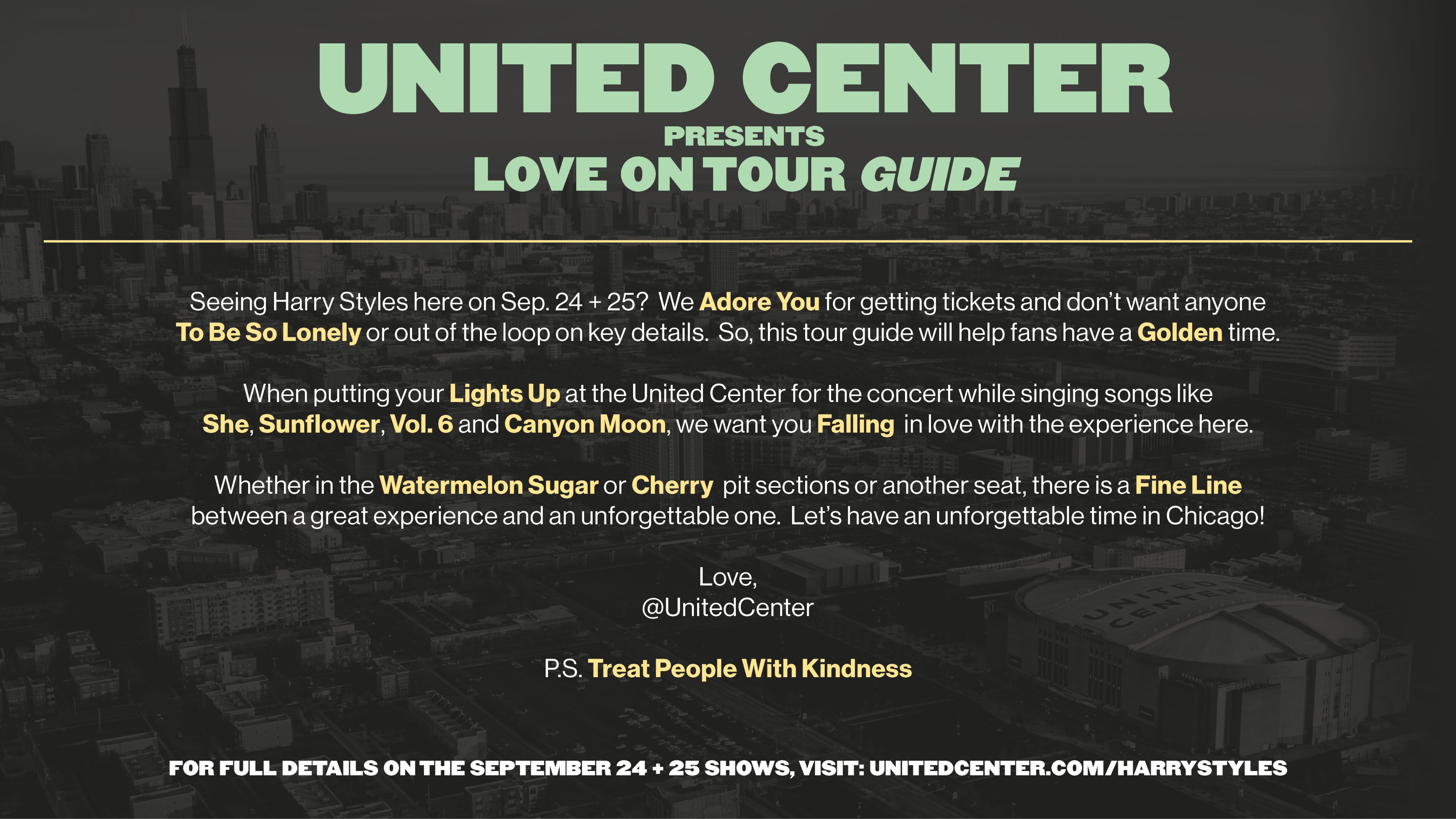 United Center Excited To See Harry Styles Here In Chicago On Sep 24 25 For Loveontour Everything You Need To Know For A Golden Experience Is Featured In Our