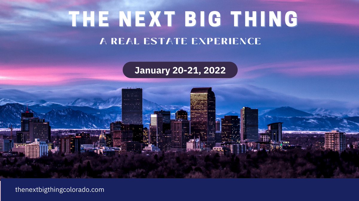 THE SECRET IS OUT! We are so excited to invite you to The Next Big Thing. A two-day event curated to help you level up in 2022, The NBT will be the next big step in your career! We've got room for 500 real estate professionals, so grab your seat at thenextbigthingcolorado.com